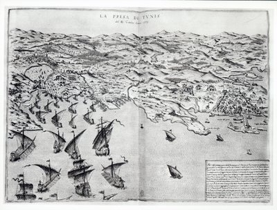 Map of the Taking of Tunis by the Spanish in 1573 by Italian School